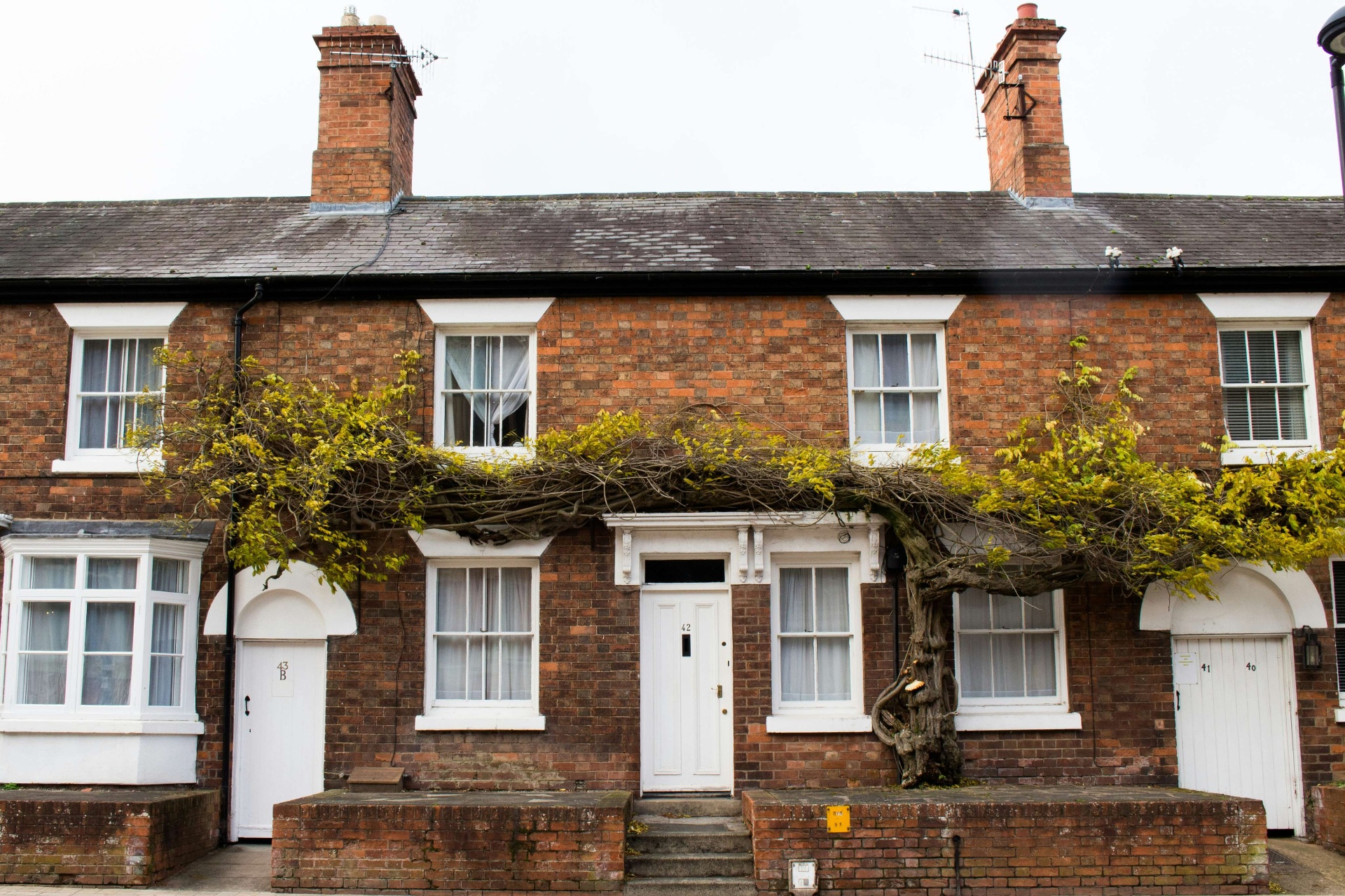 Traditional brick houses in Hertfordshire